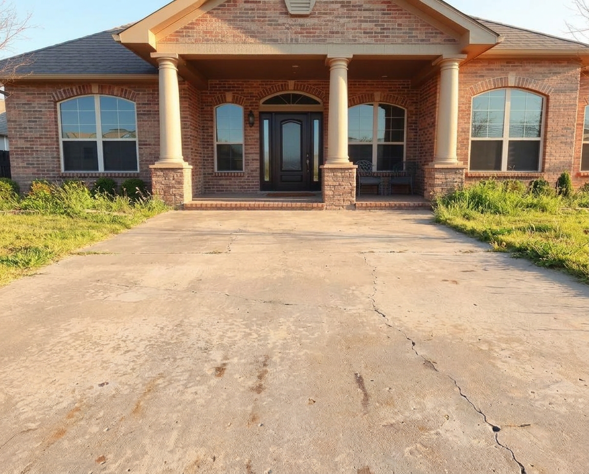Before — Paver driveway & entry in Edmond