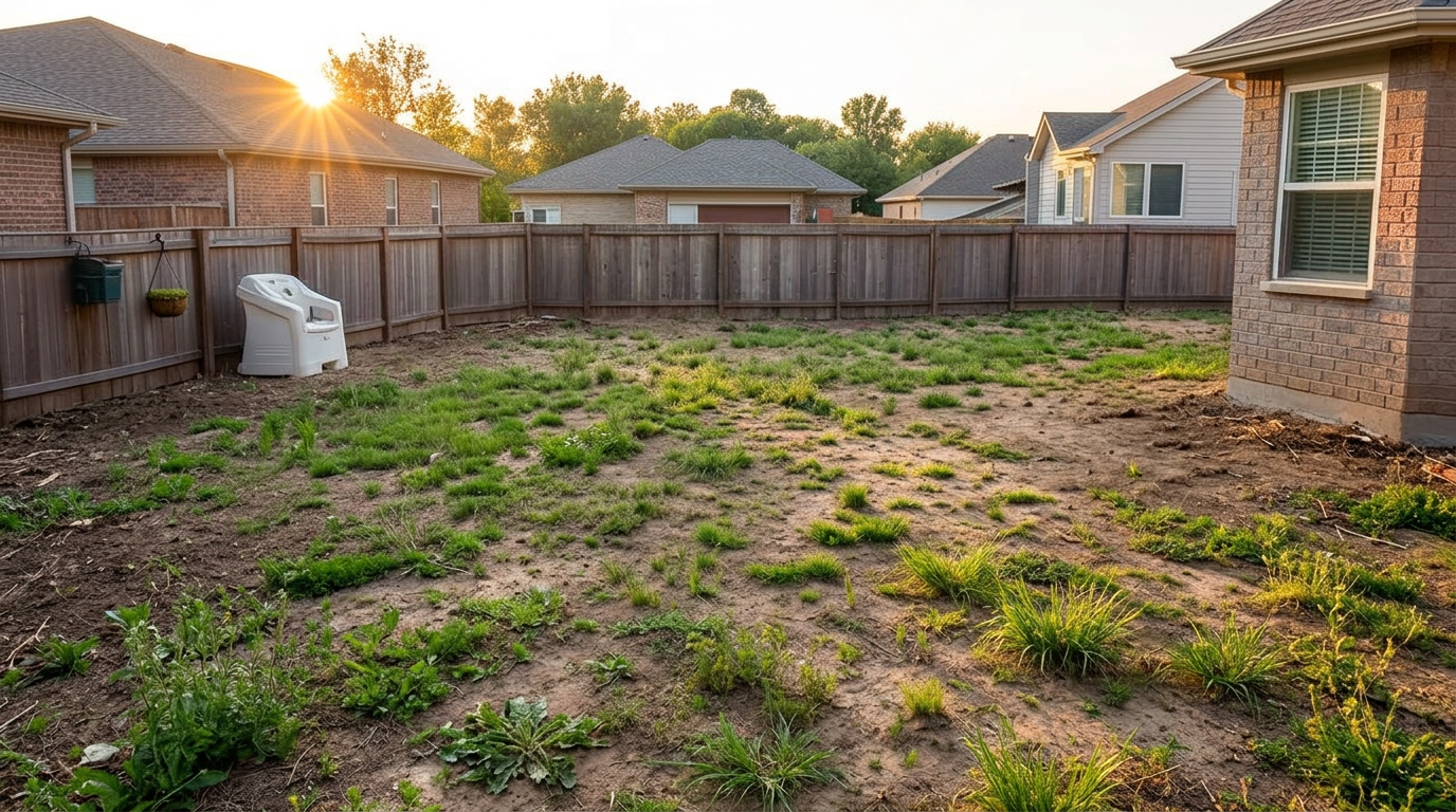 Before — Full-yard transformation in Mustang